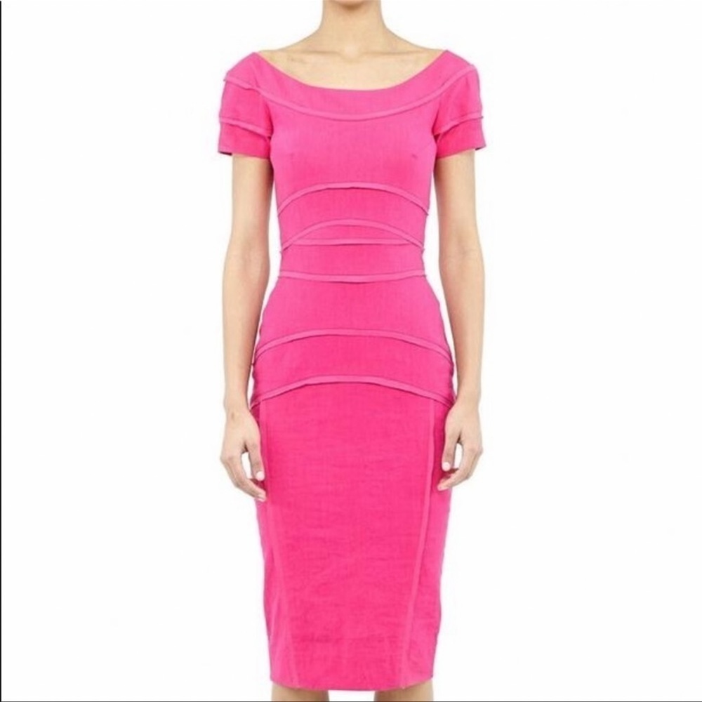 Nicole Miller Linen Artelier Pink Dress